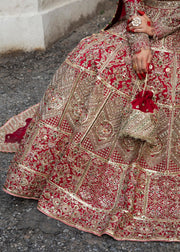 Latest Latest Red Bridal Lehenga in Silk with Organza Choli and Dupatta Pakistani Bridal Dress