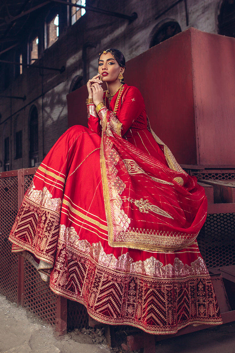 Latest Red Frock Pakistani Dress for Wedding
