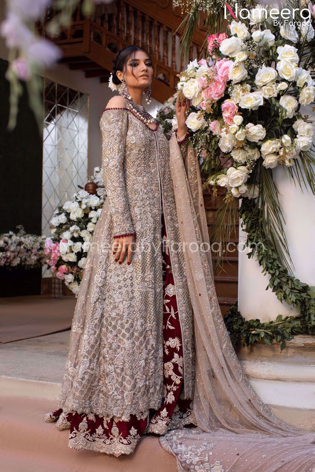Latest Red Lehenga with Open Shirt Bridal Dress