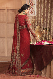 Latest Royal Deep Red Saree Bridal Pakistani Dress