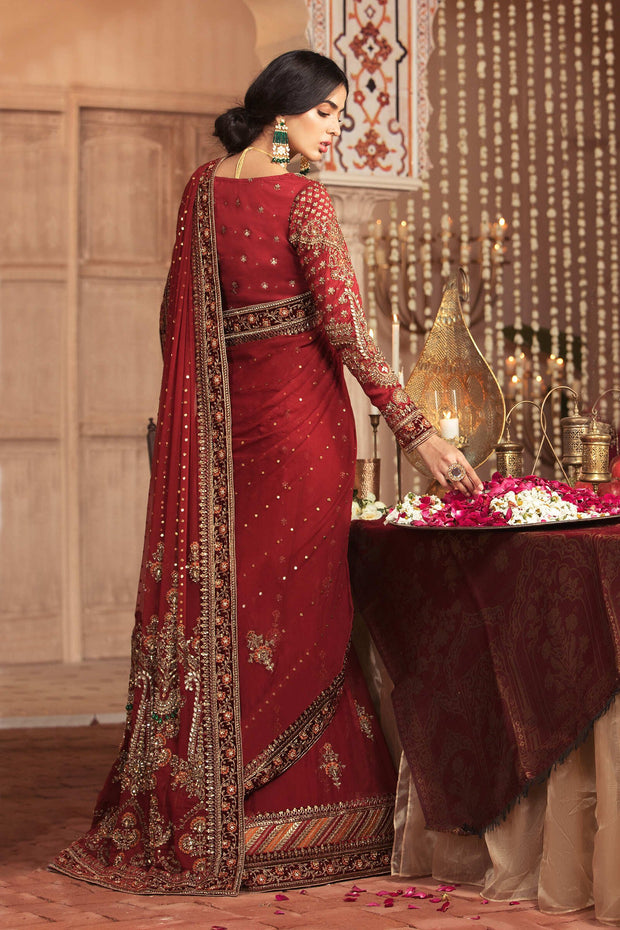 Royal Hand worked Deep Red Saree Bridal Pakistani Dress Nameera By Farooq royal-hand-worked-deep-red-saree-bridal-pakistani-dress-nameera-by-farooq