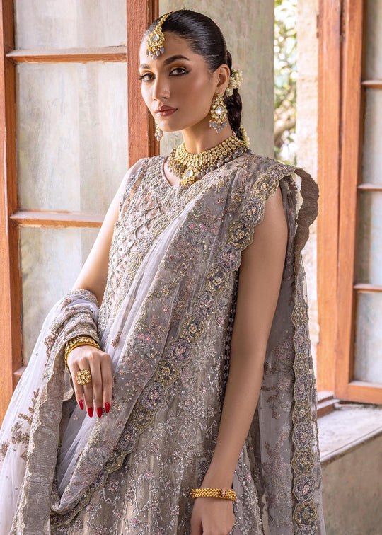 Latest Royal Pakistani Bridal Gown with Lehenga and Dupatta