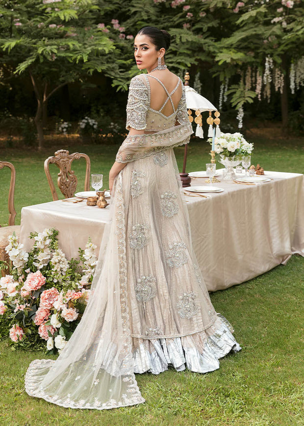 Latest Royal Pakistani Bridal Pishwas Frock with Sharara Dress