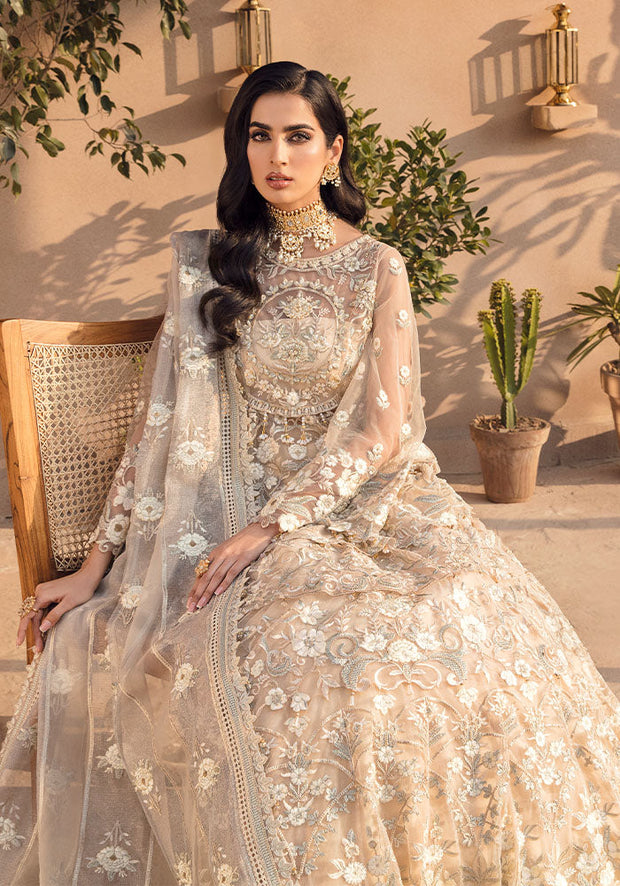 Latest Royal Pearl Embroidered Pishwas with Dupatta Pakistani Wedding Dress 2023