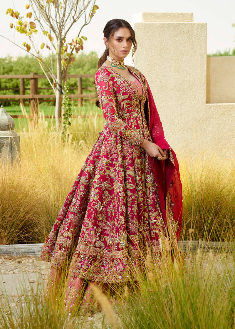 Latest Royal Pishwas Frock Lehenga Pakistani Bridal Dress