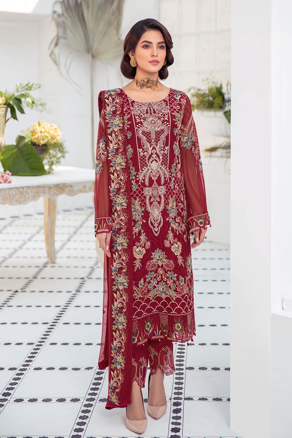 Latest Salwar Kameez USA Online in Red Color