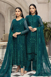 Latest Sea Green Pakistani Dress in Chiffon Designer