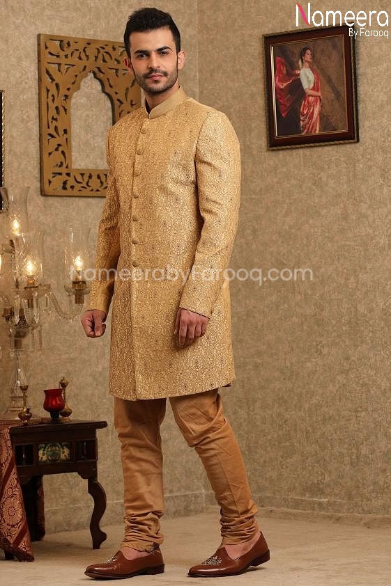 Latest Sherwani Pakistani for Wedding Online Side Look