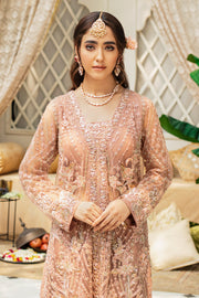 Latest Tea Pink Pakistani Dress in Kameez Trouser Style