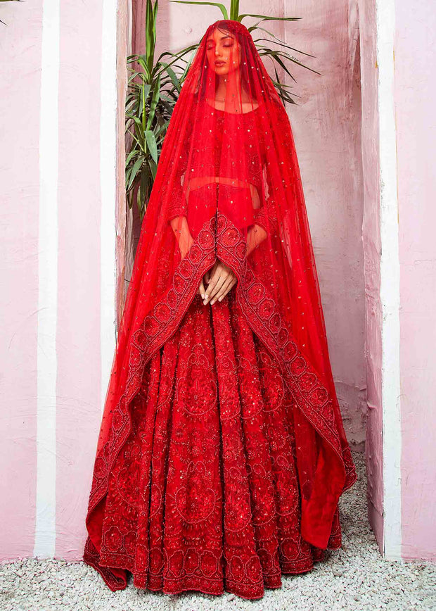 Latest Traditional Choli and Red Lehenga for Bride