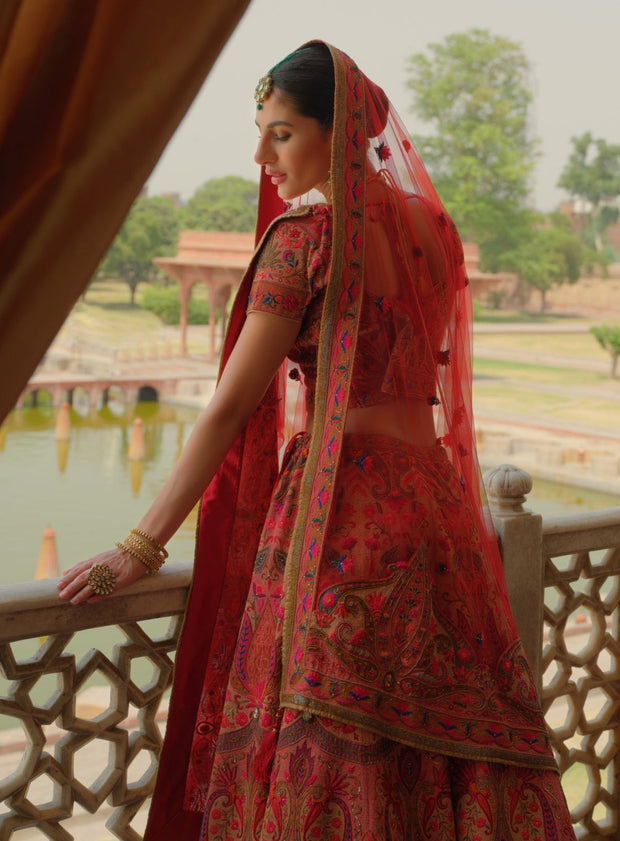Latest Traditional Lehenga Choli Style Bridal Dress Pakistani