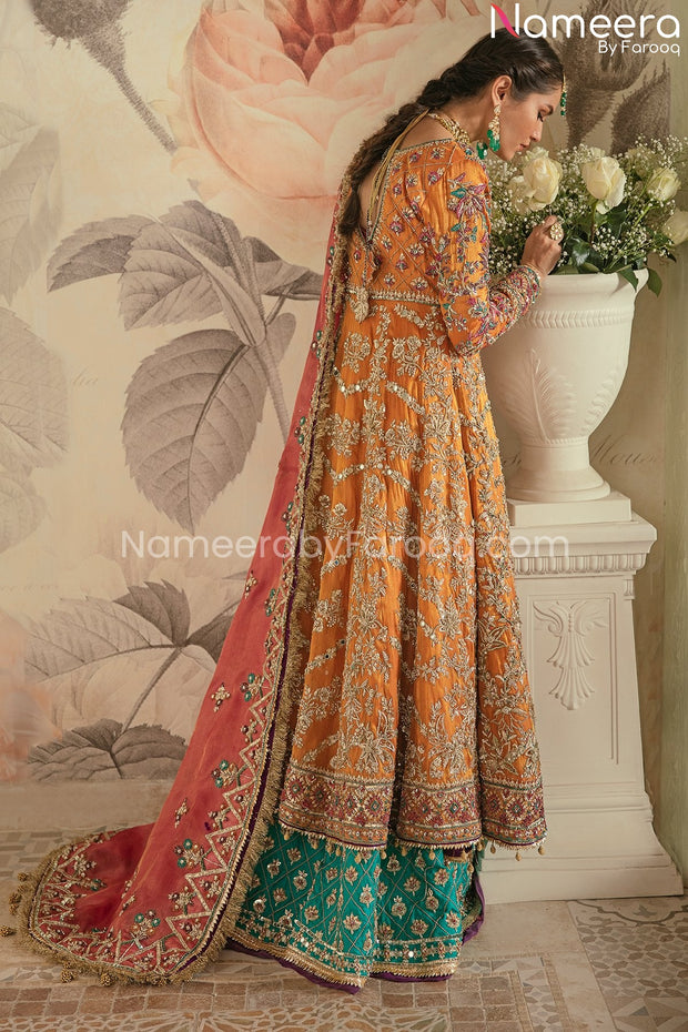 Latest Traditional Pishwas and Sharara Mehndi Dress
