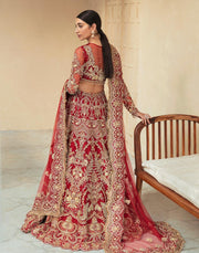 Latest Traditional Red Bridal Lehenga Choli and Dupatta Dress