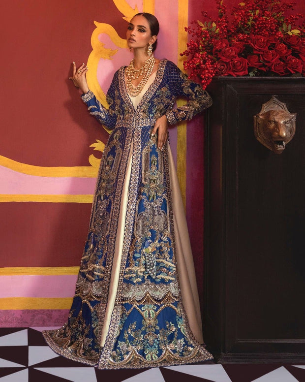 Latest Wedding Gown Frock Dress in Blue Shade 2022