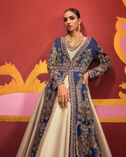 Latest Wedding Gown Frock Dress in Blue Shade