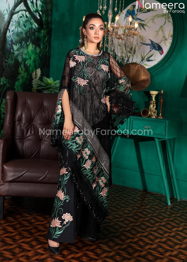 Latest Wedding Shirt Trouser in Black Color Dress Pakistani