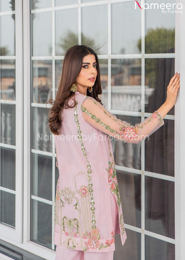Latest Wedding Shirt Trouser in Pink Online Dress