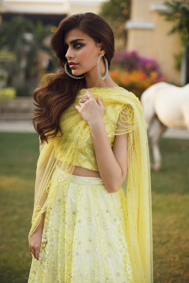 Latest Yellow Lehenga Choli Dupatta Pakistani Bridal Dress