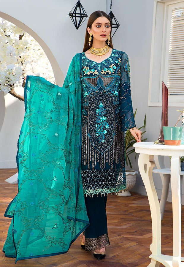 Latest Eid Wear in Chiffon Fabric – Nameera by Farooq