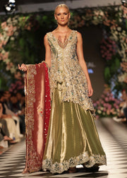 Latest Pakistani Bridal Green Lehnga for Asian Wedding 