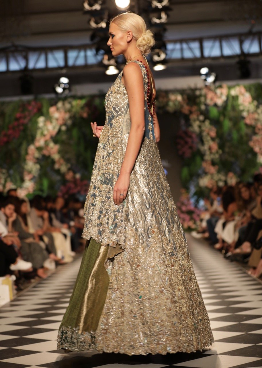 Latest Pakistani Bridal Green Lehnga for Asian Wedding  Nameera by Farooq