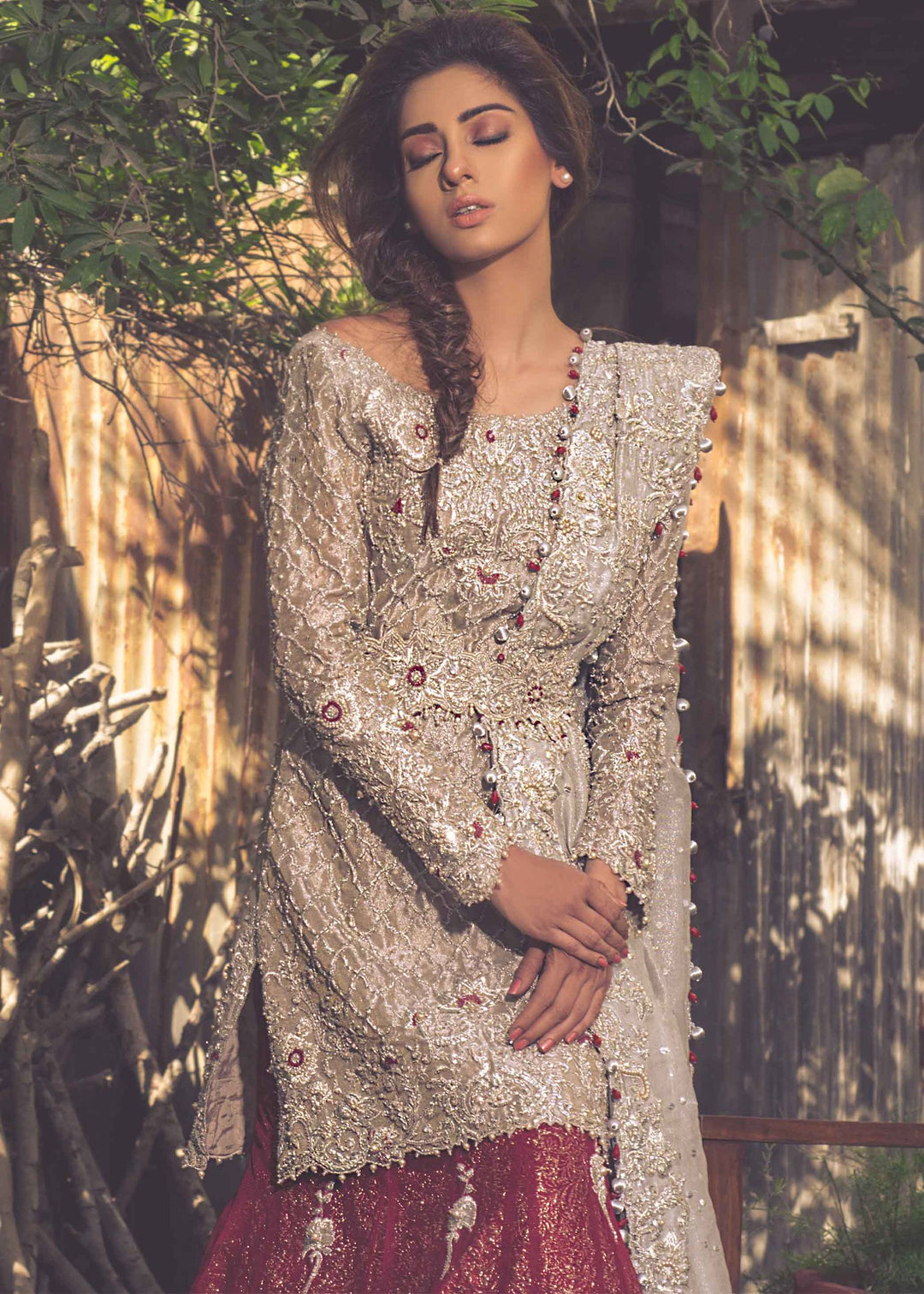Latest Pakistani Bridal Net Lehnga for Wedding #J5166