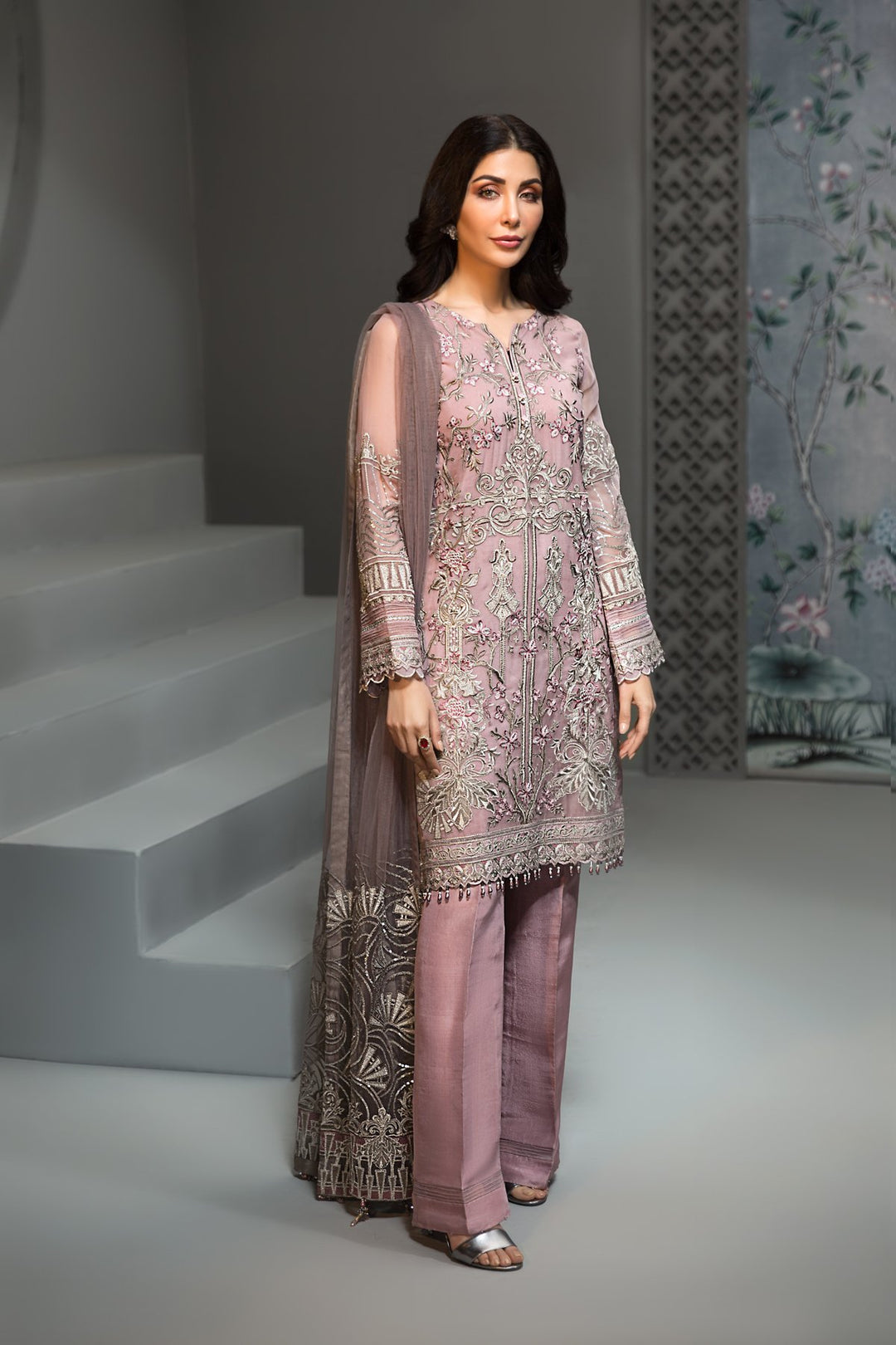 Latest Pakistani Chiffon Party Dress in Elegant Design Nameera by Farooq Latest Pakistani Chiffon Party Dress in Elegant Design Nameera by Farooq