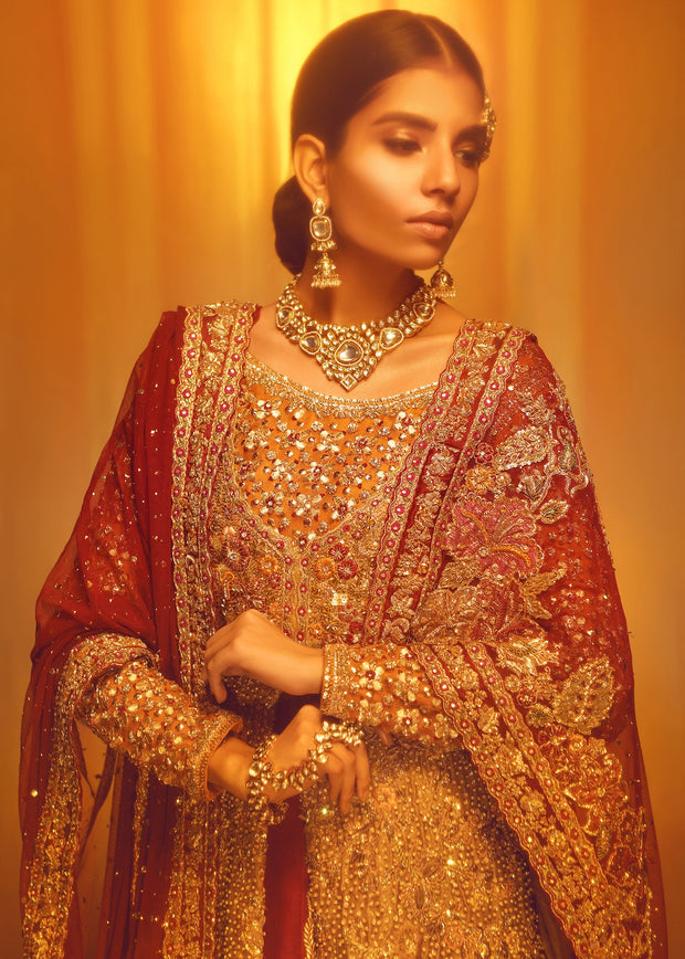 Latest Pakistani Heavy Bridal Lehnga for Wedding Close Up