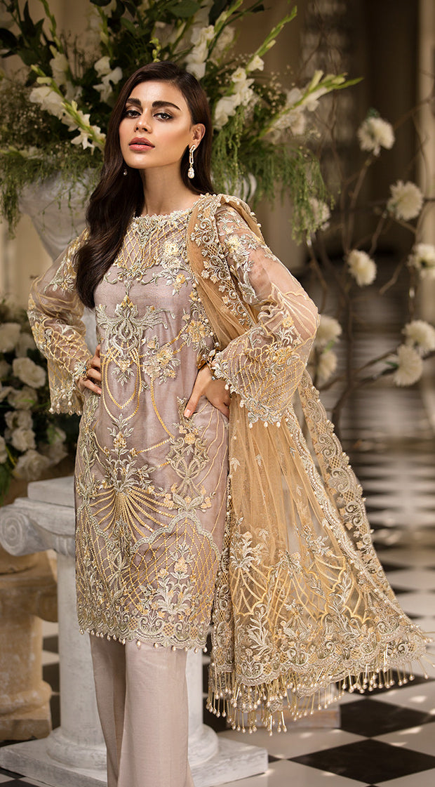 Latest Pakistani designer outfit in lavish carla color # P2255