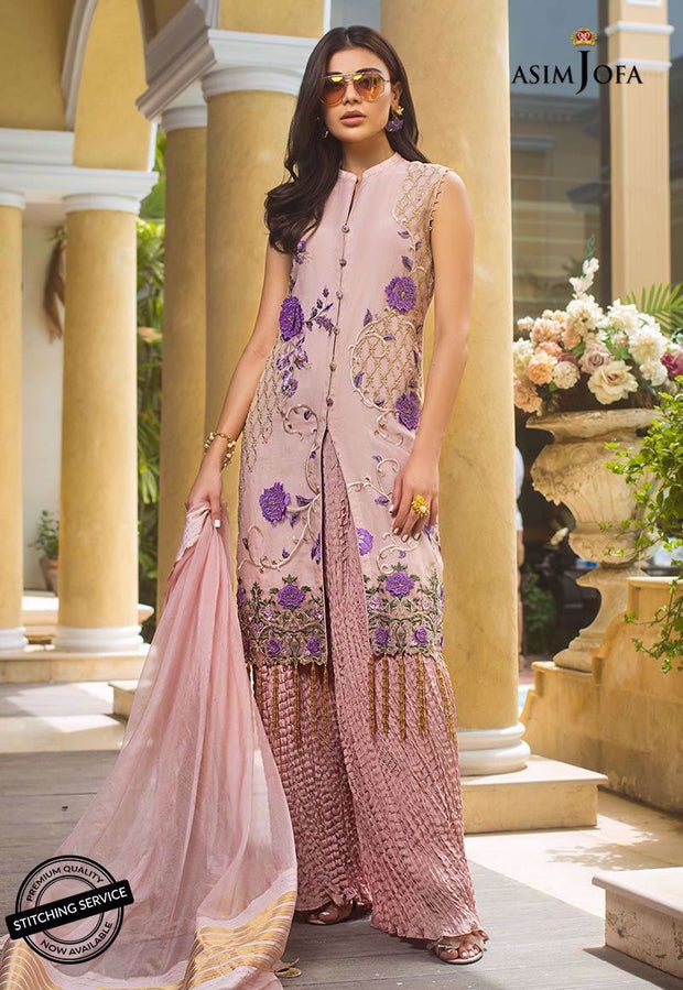 Latest Pakistani dress in dusky lilac color