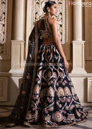 Pakistani Royal Blue Lehenga Choli Online 2021 Backside View