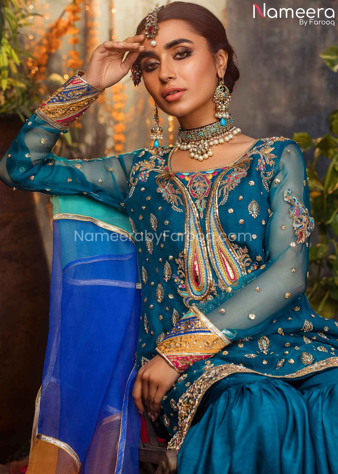 Buy Bridal Mehndi Dresses for Pakistani Designers Online 2021 – Nameera by Farooq