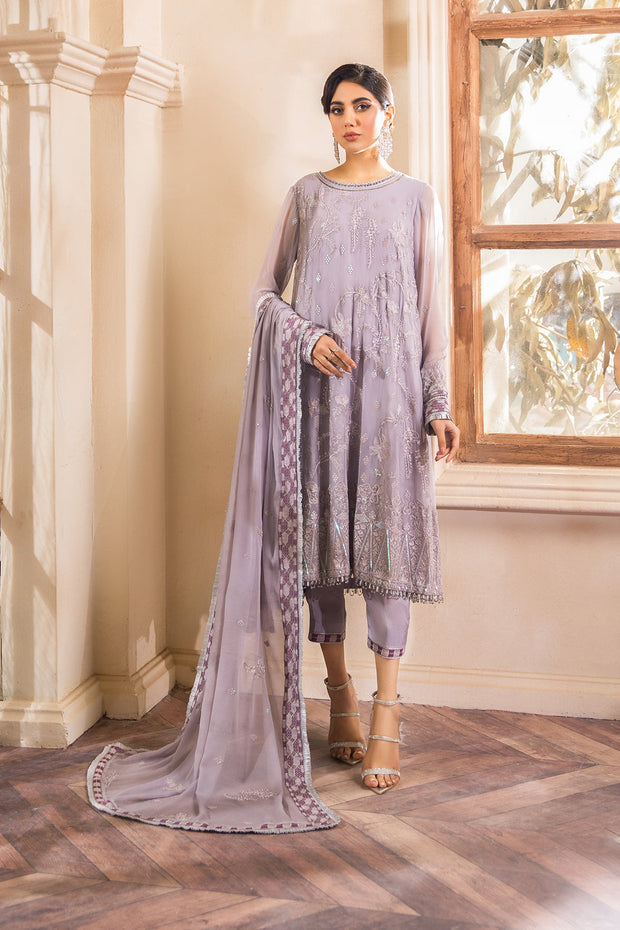 Lavender Pakistani Dress with Fine Embroidery Stylish