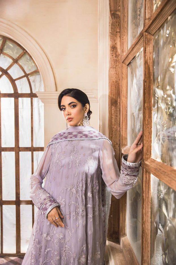 Lavender Pakistani Dress with Fine Embroidery