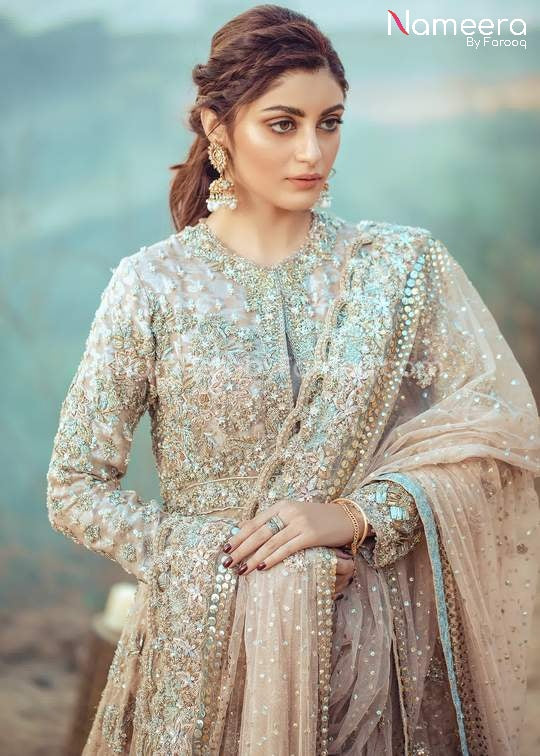 Lavish Pakistani Bridal Frock with Lehenga Dress