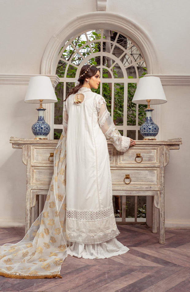 Lawn Kameez with Flared Cotton Trousers and Dupatta Online