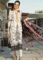 Lawn Suit in Black and White Color Overall Look