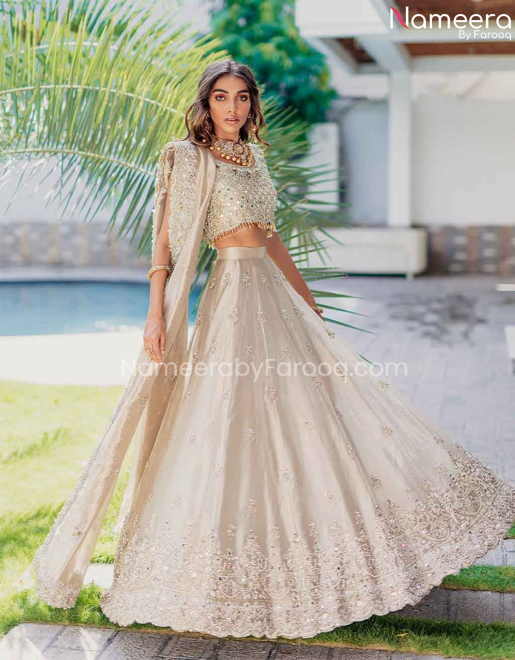 Latest Pakistani Bridal Choli Lehenga Dress Online 2021 – Nameera by Farooq