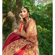 Lehenga Gown Traditional Bridal Red Dress Pakistani