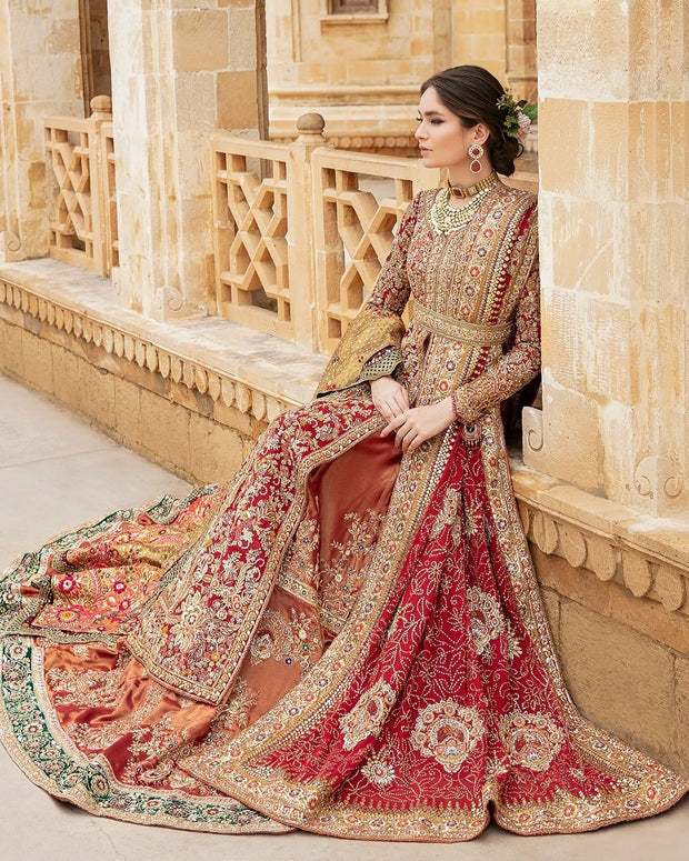 Lehenga Kameez Red Bridal Dress Pakistani