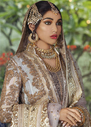Beautiful Pakistani bridal lehnga outfit for wedding in champagne color