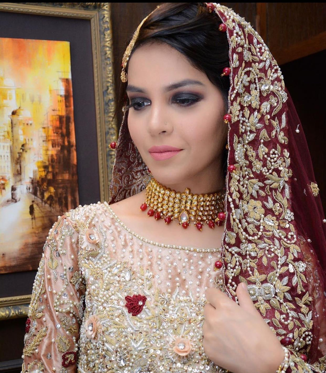 Light Kundan Choker Necklace Set 