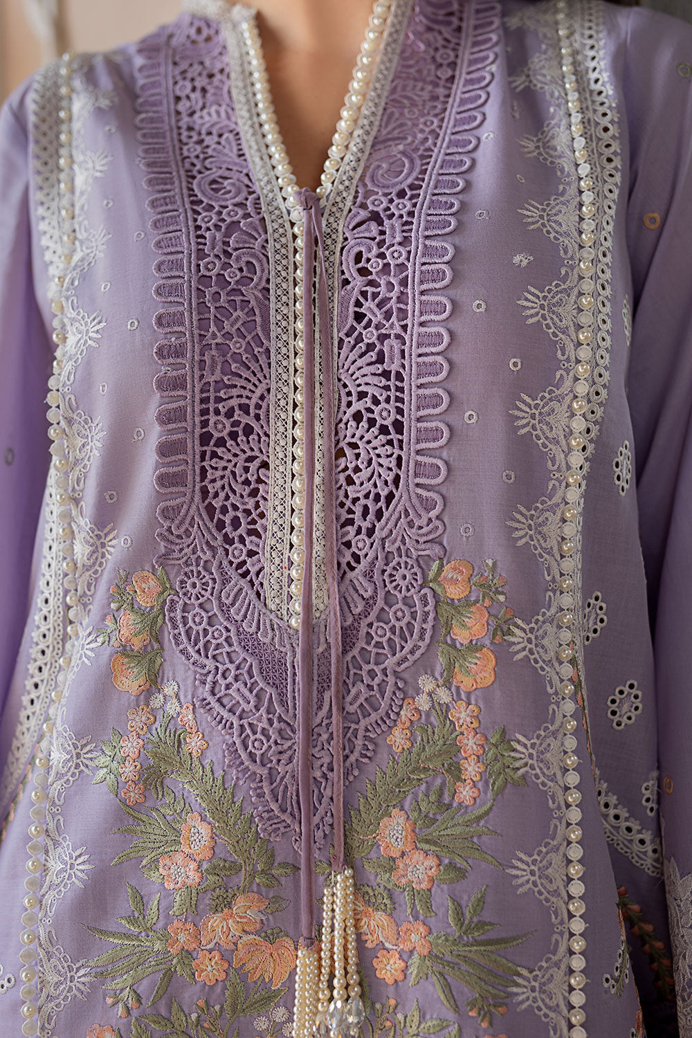 Lilac Chikankar Kameez Salwar Pakistani