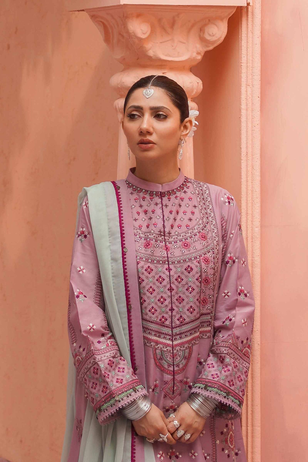 Lilac Shalwar Kameez Fabric Cut Piece – 4.5M main image 0