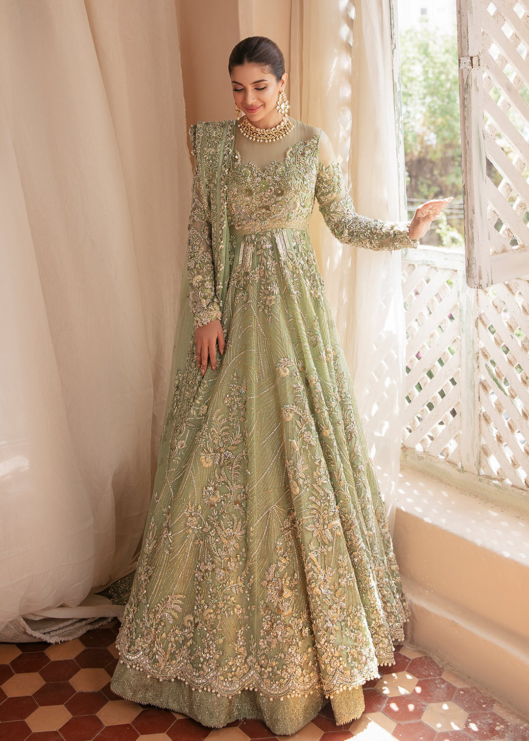 lime green lehenga