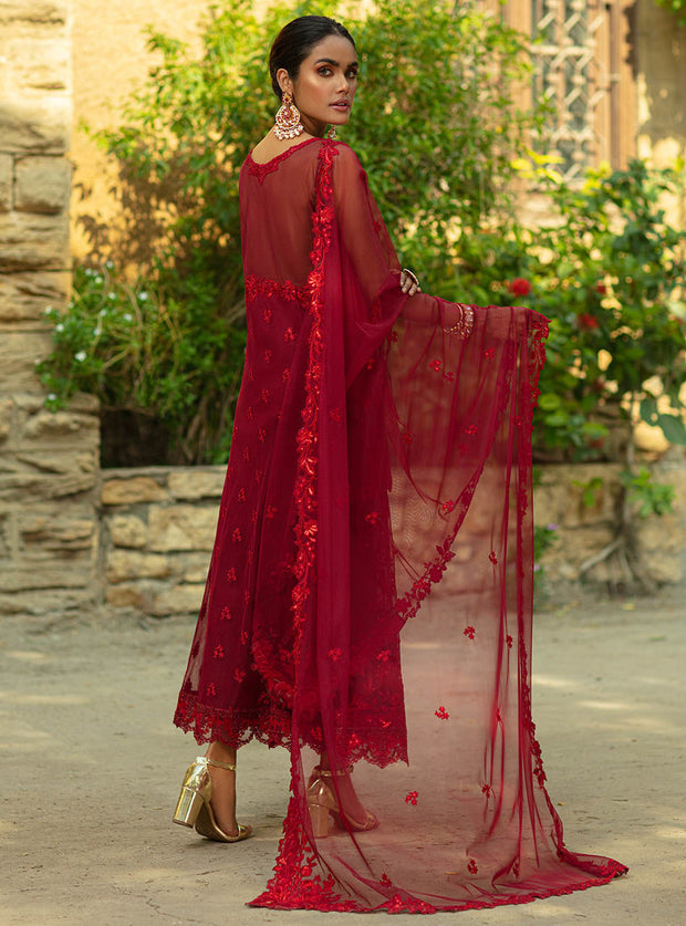 Long Dress Pakistani In Maroon Shade