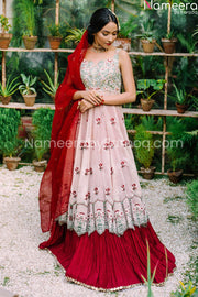 long dress with lehenga