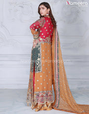 Long Embroidered Kameez with Sharara