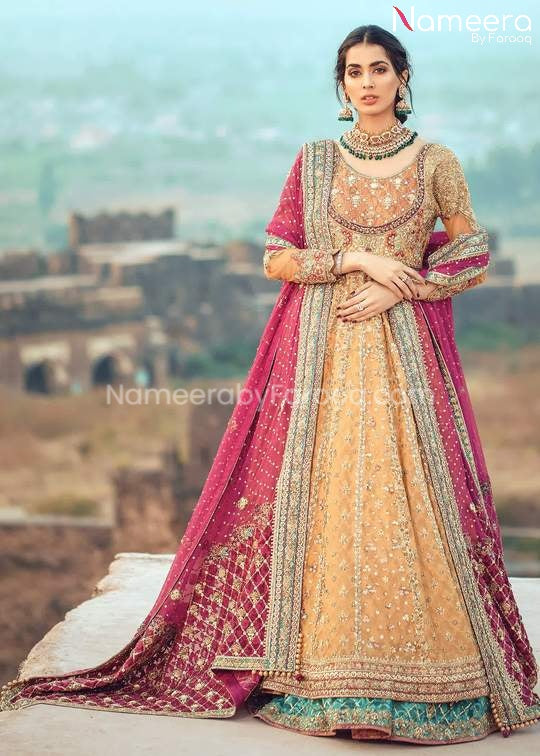 Long Frock with Lehenga Bridal Dress Pakistani