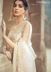 Long Frock with Lehenga in ivory